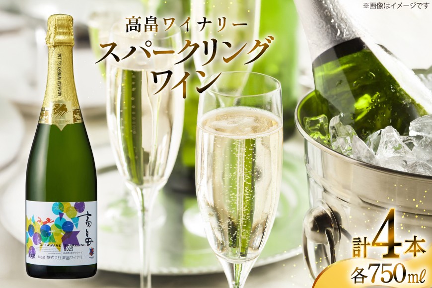 スパークリング 高畠ワイナリー スパークリングワイン 750ml 4本 [小田部商店 山形県 高畠町 tk06ayt180154] 白ワイン やや辛口 デラウェア お酒 酒