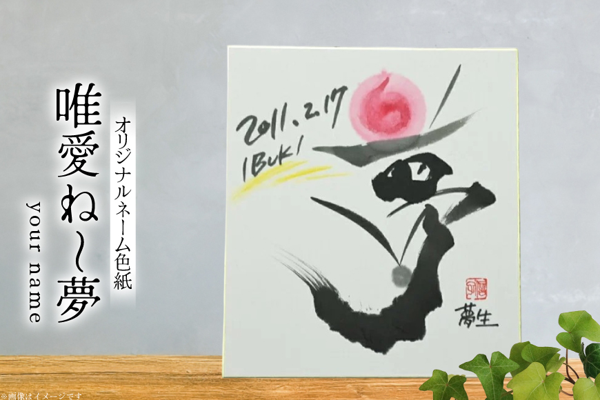 色紙 オリジナル ネーム色紙 唯愛 ね?夢(your name) [彩墨花〈saiboku-ka〉 山形県 高畠町 tk06ayt360001] 名前 アート 創作 作品 書道