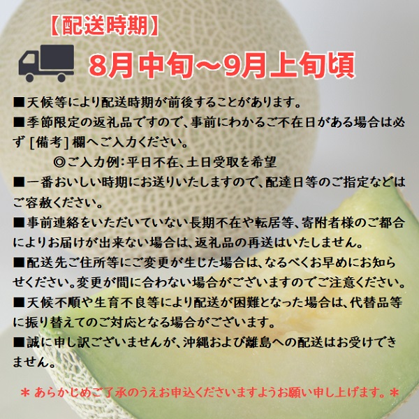 食の都庄内【令和7年産】アールスメロン2玉※令和7年8月中旬頃より発送予定(庄内たがわ農協) アールスメロン2玉