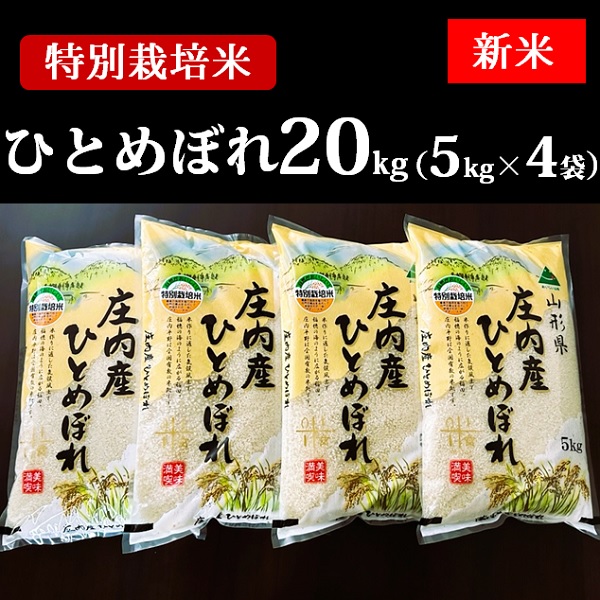 【令和7年産・精米】特別栽培米ひとめぼれ20kg（5kg×4袋） [HM1-007(まいすたぁ)]