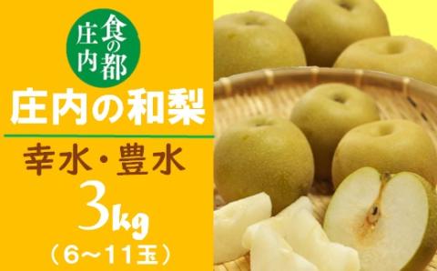 食の都庄内　庄内の和梨【幸水or豊水】約3kg※8月下旬ごろより順次配送(庄内旬青果) 【幸水or豊水】約3kg