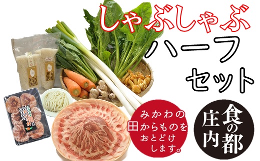 食の都庄内 みかわの田からもの しゃぶしゃぶハーフセット [NY2-009(産直出前便)]