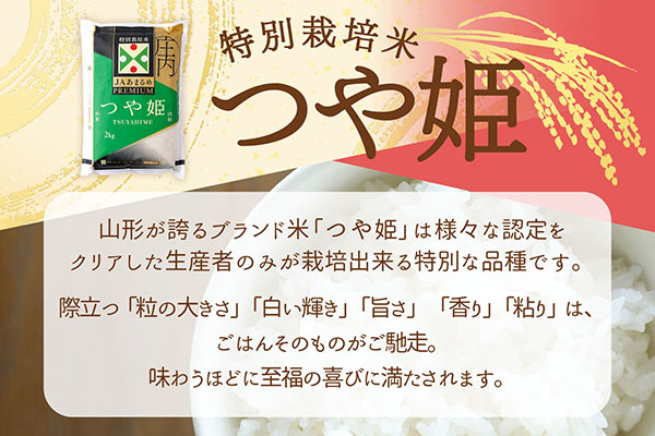 ＜2月下旬発送＞庄内米6か月定期便！JAあまるめ PREMIUMつや姫 2kg（入金期限：2026.1.25） 2月下旬発送 2kg