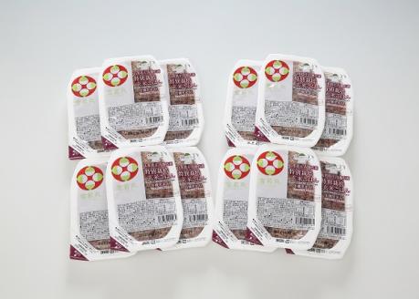 雪若丸 特別栽培玄米 パックごはん 12個 有機黒米入 健康 ダイエット 備蓄 保存食 防災 簡単レンジ 温めるだけ 湯煎調理 12個