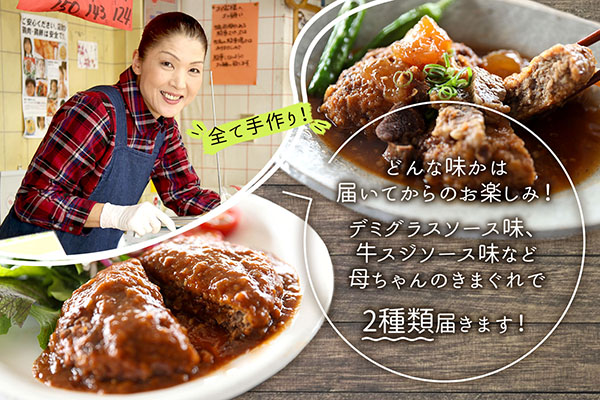 きまぐれ母ちゃんの国産牛と三味豚ハンバーグ 10個 2種類 手作り ブランド豚 国産 お惣菜 おかず お弁当 お手軽 簡単調理 温めるだけ 湯煎 冷凍 10個