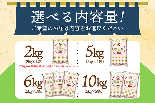 ＜12月中旬発送＞山形米6か月定期便！雪若丸無洗米 5kg（入金期限：2025.11.25） 12月中旬発送 5kg