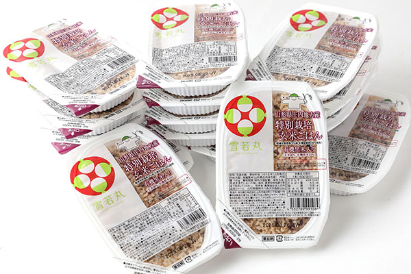 ＜1月中旬発送＞6か月定期便！雪若丸 玄米パックごはん 160g×24個（入金期限：2025.12.25） 1月中旬発送