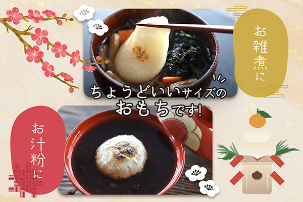 【2月発送】梅木もち屋 庄内産『でわのもち』を使用した杵つき餅 380g×1袋（入金期限：2026.2.15）柔らかくよく伸びる 小さめ 個包装 ヨーグルト農法 丸もち 餅 もち 2月発送開始 380g×1袋