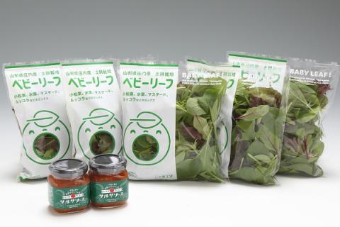 庄内産ベビーリーフと国内加工サルサソースセット