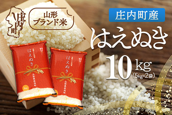 庄内町産 はえぬき 10kg 5kg×2袋 令和7年産 2025年産 ブランド米 コシヒカリの原点、亀の尾発祥の地 庄内 10kg（5kg×2袋）