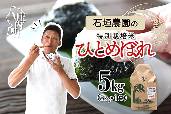 石垣農園の特別栽培米 ひとめぼれ 5kg 令和7年産 2025年産 ブランド米 コシヒカリの原点、亀の尾発祥の地 庄内 ひとめぼれ 5kg（5kg×1袋）