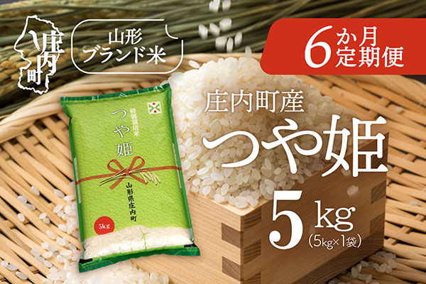＜12月下旬発送＞庄内米6か月定期便！つや姫 5kg（入金期限：2025.11.25） 12月下旬発送 5kg