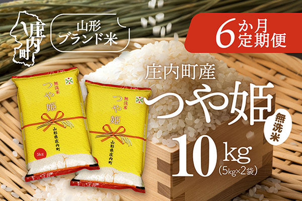 ＜1月下旬発送＞庄内米6か月定期便！つや姫無洗米 10kg（入金期限：2025.12.25） 1月下旬発送 10kg（5kg×2袋）