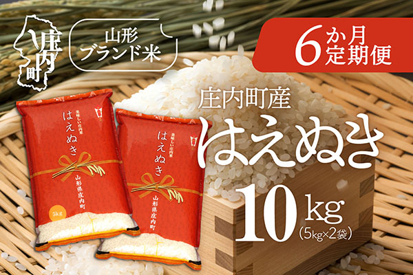 ＜2月中旬発送＞庄内米6か月定期便！はえぬき 10kg（入金期限：2026.1.25） 2月中旬発送 10kg（5kg×2袋）