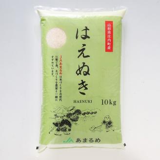 JAあまるめ 山形県庄内町産 はえぬき 10kg×1袋 令和7年産 2025年産 ブランド米 コシヒカリの原点、亀の尾発祥の地 庄内