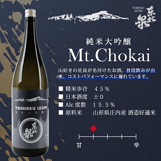 東北泉　純米大吟醸 Mt.Chokai 1800ml×2本セット