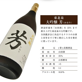 東北泉　大吟醸　芳（かおり）　1800ml　1本 1800ml