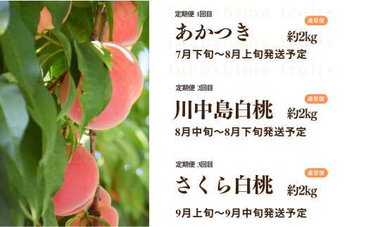 No.2791中野/佐藤果樹園 福島の桃３種定期便 各約2kg【2026年発送 先行予約】
