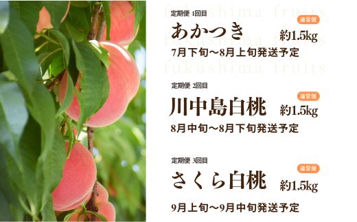 No.2968中野/佐藤果樹園 福島の桃３種定期便 各約1.5kg【2026年発送 先行予約】