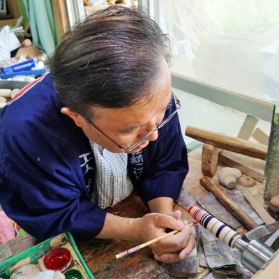 No.0493蒔絵こけし８寸 土湯こけし工人近野明裕作