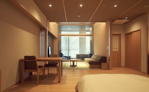 No.2890 福島の老舗五つ星認定宿　土湯温泉山水荘ペア宿泊券～源泉かけ流し露天風呂付客室(ジュニアスイートルーム)～