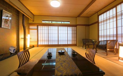 No.3074 土湯温泉 源泉湯庵ニュー扇屋【福島のお酒で乾杯！福島牛ステーキプラン】1泊2食付2名様