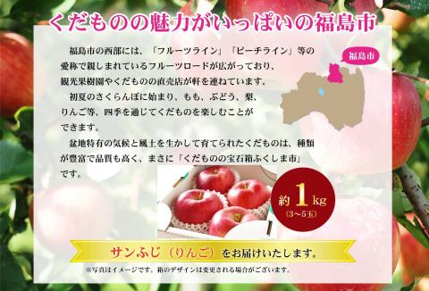 No.2770 ふくしまのサンふじりんご　約1kg 【2025年度発送】