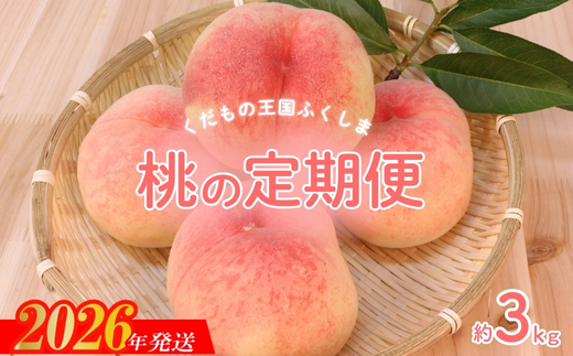 No.2026【2026年発送】福島のもも 約3kg 定期便3回