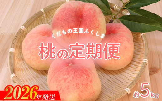 No.2027【2026年発送】福島のもも 約5kg 定期便3回