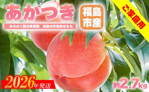 No.2351もも「あかつき」ご家庭用　約2.7kg【2026年発送　先行予約】