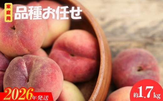 No.3007 桃　品種お任せ　家庭用　約1.7kg【2026年発送】