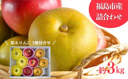No.3021 なし＆りんご詰合せ 3種 約3kg