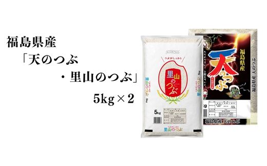 No.3054 【令和7年産】福島県産米「天のつぶ・里山のつぶ」食べ比べセット　精米 10kg(5kg×2袋)