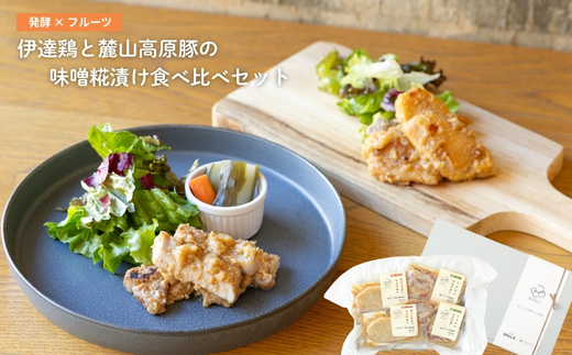 No.3231 伊達鶏と麓山高原豚の味噌糀漬け食べ比べセット（各2枚・合計4枚）