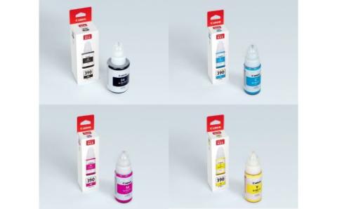 No.2696ｷﾔﾉﾝｲﾝｸﾎﾞﾄﾙ4色ﾊﾟｯｸ(BI-390BK/GI-390C/GI-390M/GI-390Y)