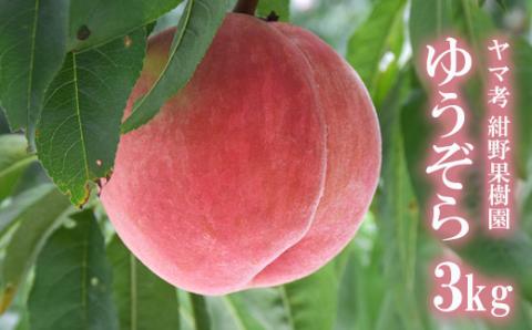No.2230ヤマ考紺野果樹園 もも ゆうぞら約3kg【2026年発送】