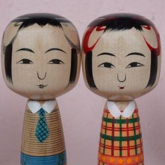 No.0494　おしどりこけし　各約14cm