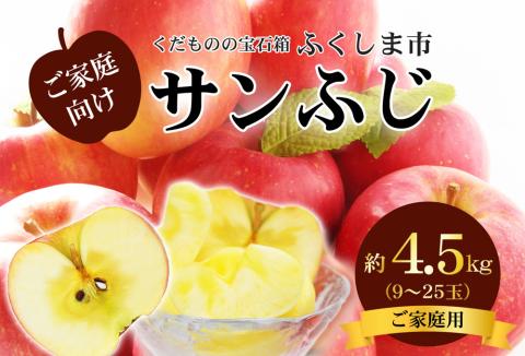 No.2773 サンふじりんご 訳あり ご家庭用　約4.5kg【2025年度発送】