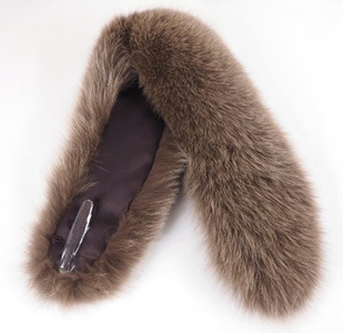 SAGAフォックス ショールカラー (モカ)｜日本製 毛皮 リアルファー マフラー 冬服 [0451]