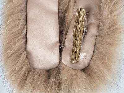 SAGAフォックス ストレートカラー (グレージュ)｜日本製 毛皮 リアルファー マフラー 冬服 [0447]