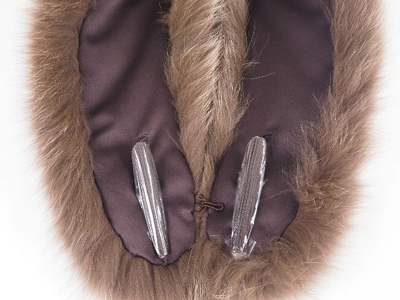 SAGAフォックス ショールカラー (モカ)｜日本製 毛皮 リアルファー マフラー 冬服 [0451]