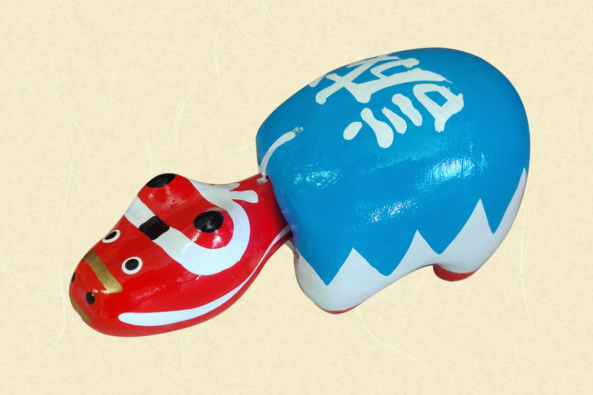 新選組赤べこ 3号｜赤ベコ アカベコ あかべこ 郷土玩具 会津 会津若松 お守り 魔除け 飾り物 ギフト 贈答 プレゼント 幸運 牛 [1121]