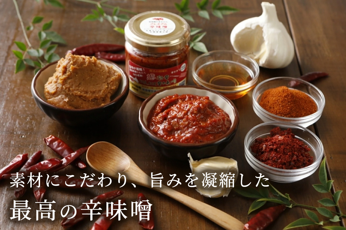 神の辛味噌 80g×3個セット《青森にんにく 福地ホワイト六片使用》12ヶ月保存可｜激辛 調味料 辛味噌ラーメン 焼き肉 美味しい にんにく ニンニク 韓国料理 お取り寄せ 免疫力 味噌 プレゼント 贈答 ギフト [0936]