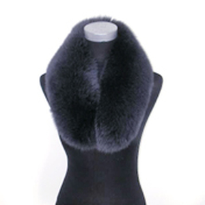 SAGAフォックス ショールカラー (ネイビーグレー)｜日本製 毛皮 リアルファー マフラー 冬服 [0450]