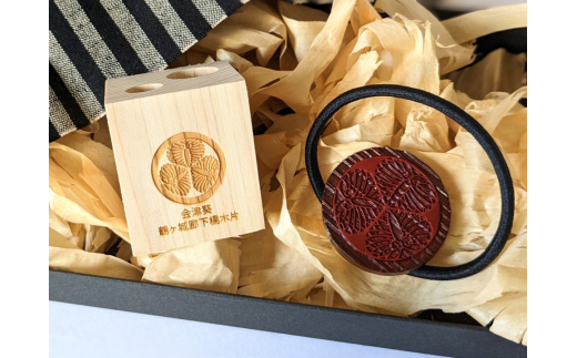 廊下橋×会津塗セット「津」｜ピンバッチ マグネット 雑貨 鶴ヶ城 会津若松 [0465]