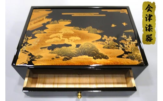 黒 メンズBOX 初音｜会津若松 漆器 特産品 [0517]