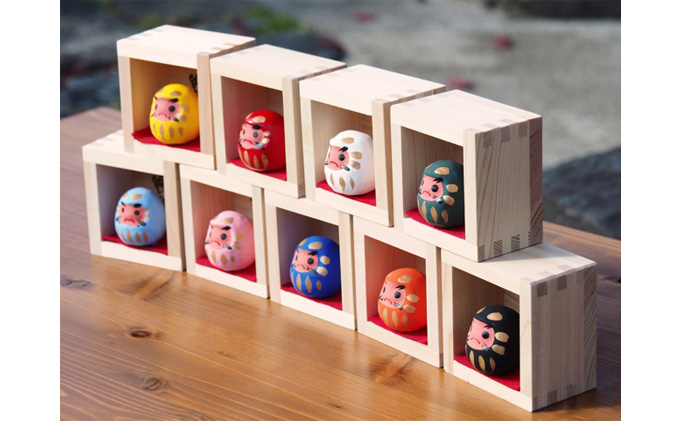 【ふるさと納税】豆だるま 9色 セット マス入り 伝統工芸品 張り子 だるま ミニチュア 手づくり 縁起物 魔除け お守り おしゃれ  置物 インテリア おもちゃ