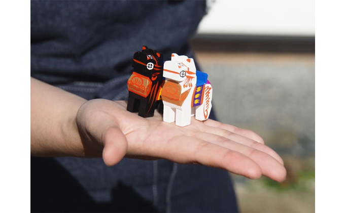 【ふるさと納税】三春駒 セット 白黒 伝統工芸品 張り子 だるま ミニチュア 手づくり 縁起物 魔除け お守り おしゃれ  置物 インテリア おもちゃ