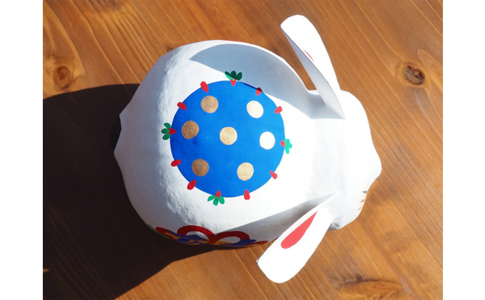 【ふるさと納税】干支 うさぎ Lサイズ 伝統工芸品 張り子 干支 兎年 手づくり 縁起物 魔除け お守り おしゃれ  置物 インテリア おもちゃ