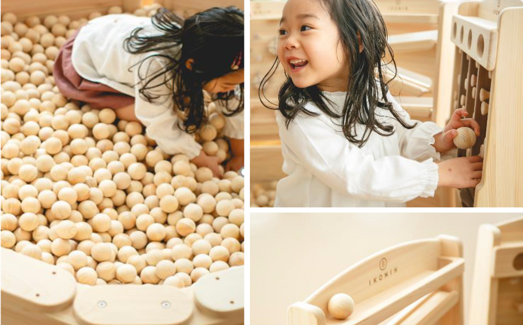 檜ボールプール（IKONIHプール）オプションフェンス付きSサイズ（直径約1.2m） | 檜 ボールプール 木製 IKONIH プール オプションフェンス付き Sサイズ 日本製 ヒノキ 無塗装 安全 安心 知育玩具 室内遊具 木育 出産祝い 誕生日 プレゼント 高級 保育園 幼稚園 人気 期間限定 送料無料 | DE022-s